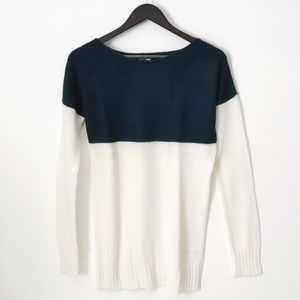 Over Sized Navy Color Block Sweater